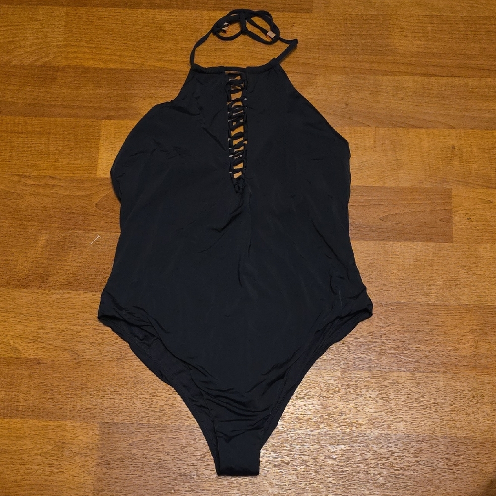 Sleek Black One Piece Swimsuit Classic Cut